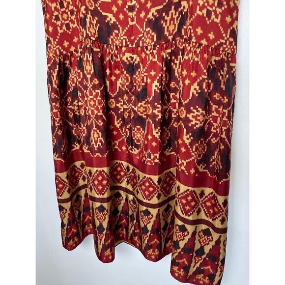 Lauren Ralph Lauren Western Silk Sundress Red Boho Print Sleeveless Womens 12P - Picture 6 of 14